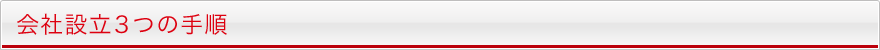 会社設立(起業)3つの手順